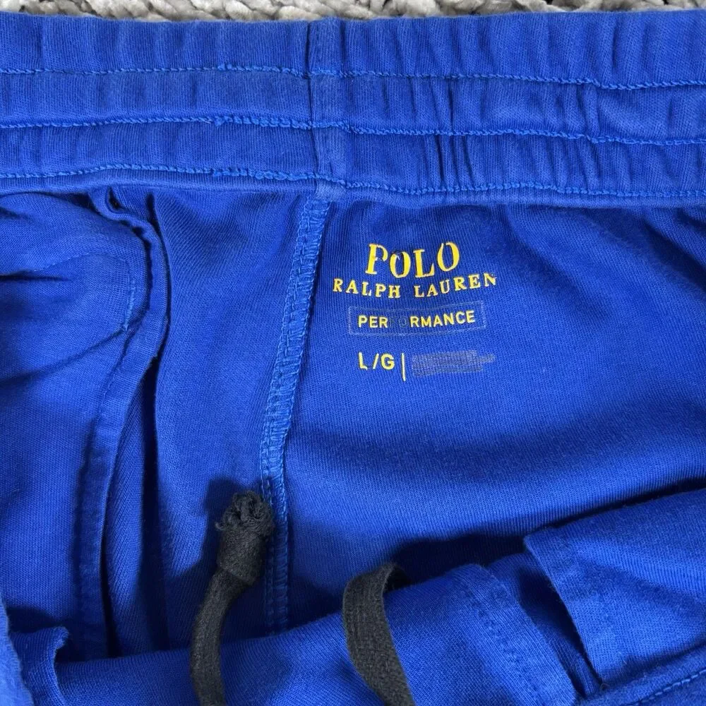 Polo Ralph Lauren Performance Joggers Mens Large Blue Zip Pockets Activewear Gym